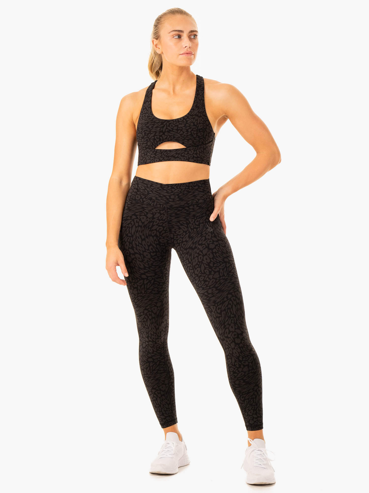 Leopard Ba Rotation Sports Bra - Black Leopard - The Active Life Collective