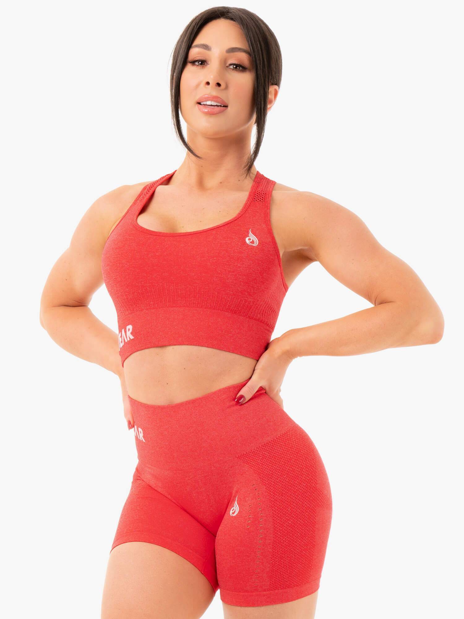 Seamless Staples Sports Bra - Red Marl 2 Seamless Staples Sports Bra - Red Marl
