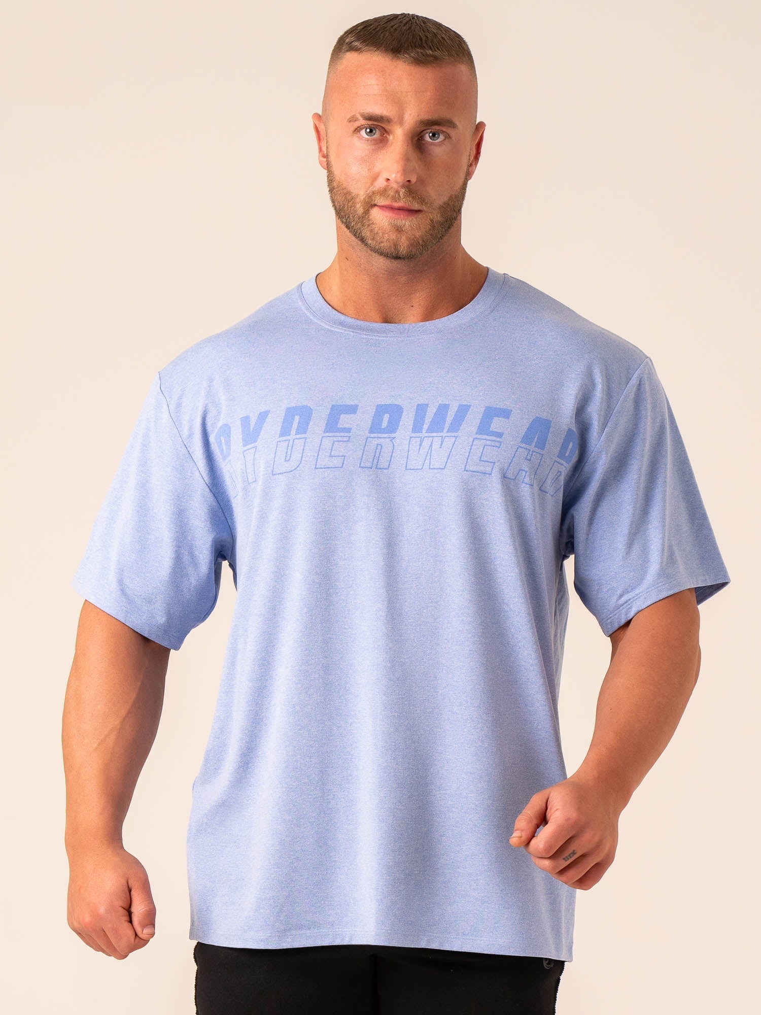 Soft Tech Oversized T-Shirt - Blue Marl 1 Soft Tech Oversized T-Shirt - Blue Marl