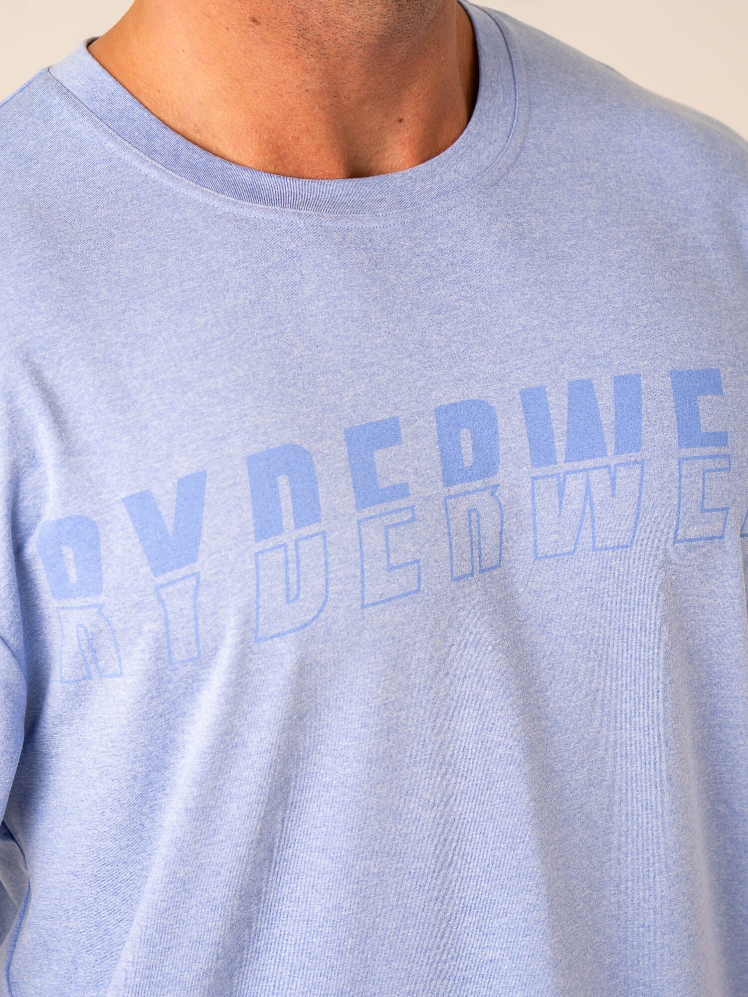 Soft Tech Oversized T-Shirt - Blue Marl 3 Soft Tech Oversized T-Shirt - Blue Marl
