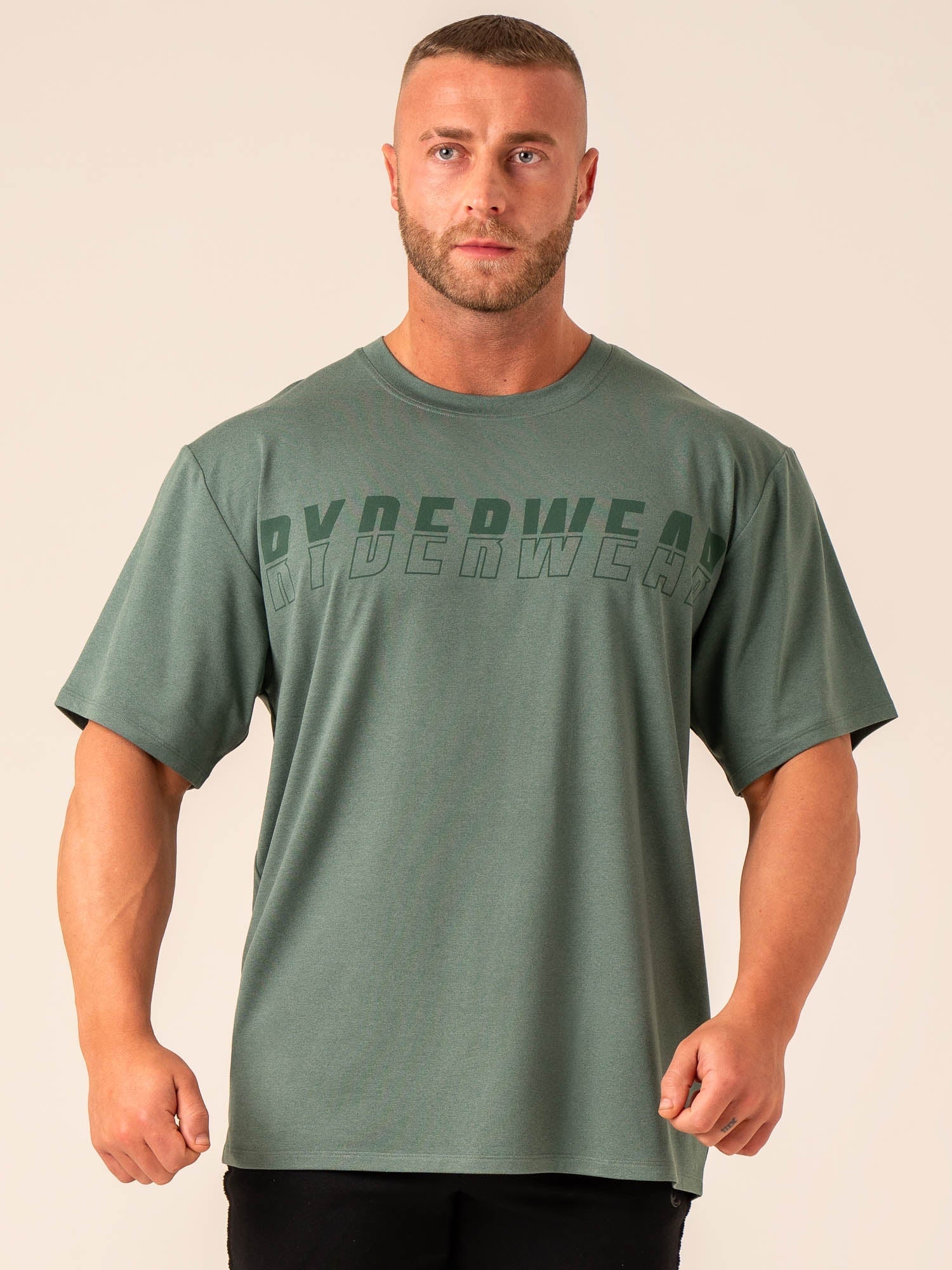 Soft Tech Oversized T-Shirt - Fern Green Marl 1 Soft Tech Oversized T-Shirt - Fern Green Marl