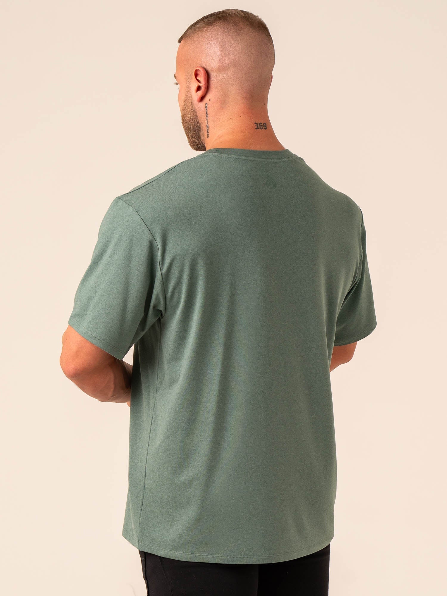 Soft Tech Oversized T-Shirt - Fern Green Marl 3 Soft Tech Oversized T-Shirt - Fern Green Marl