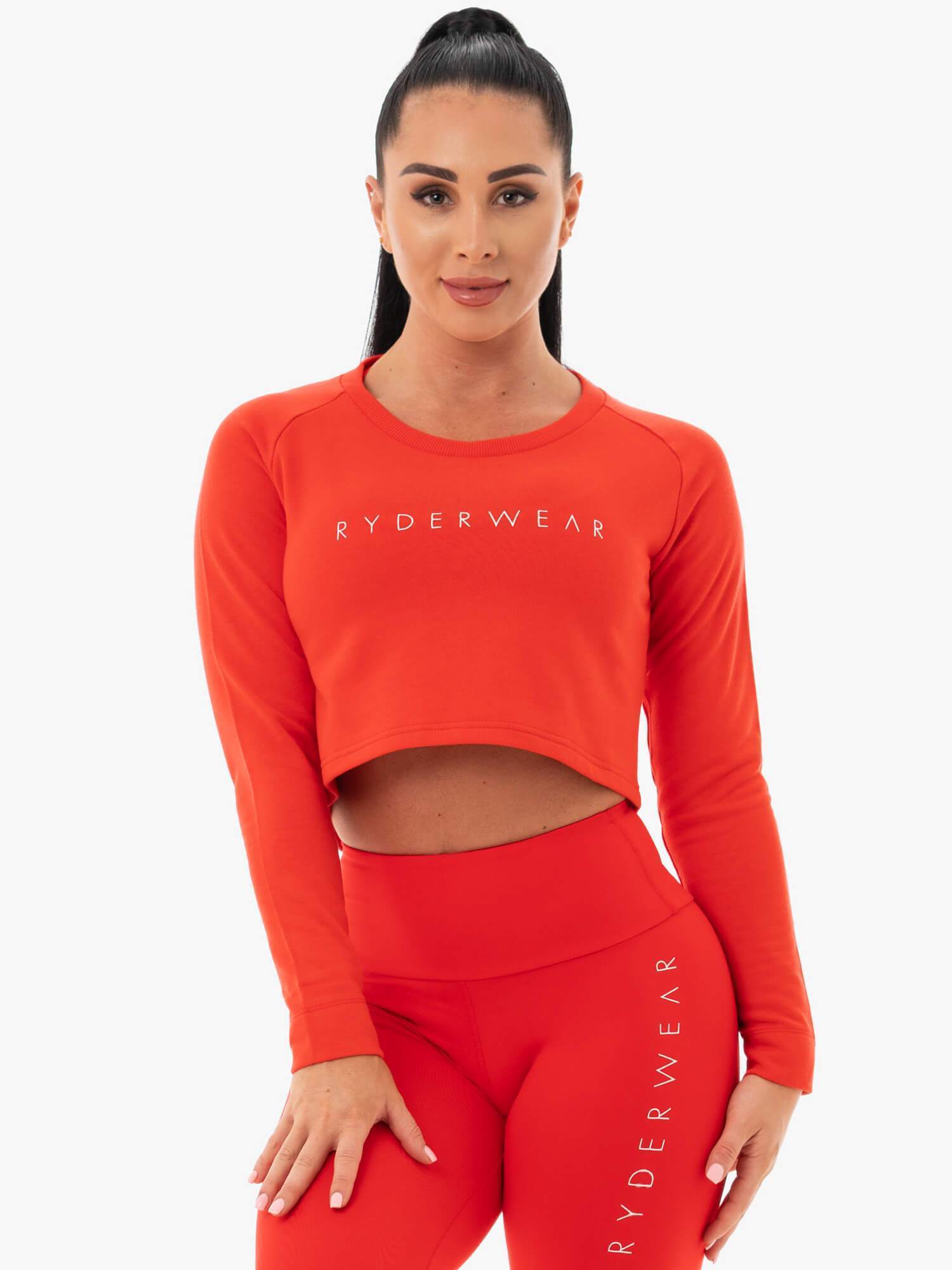 Staples Cropped Sweater - Red 1 Staples Cropped Sweater - Red