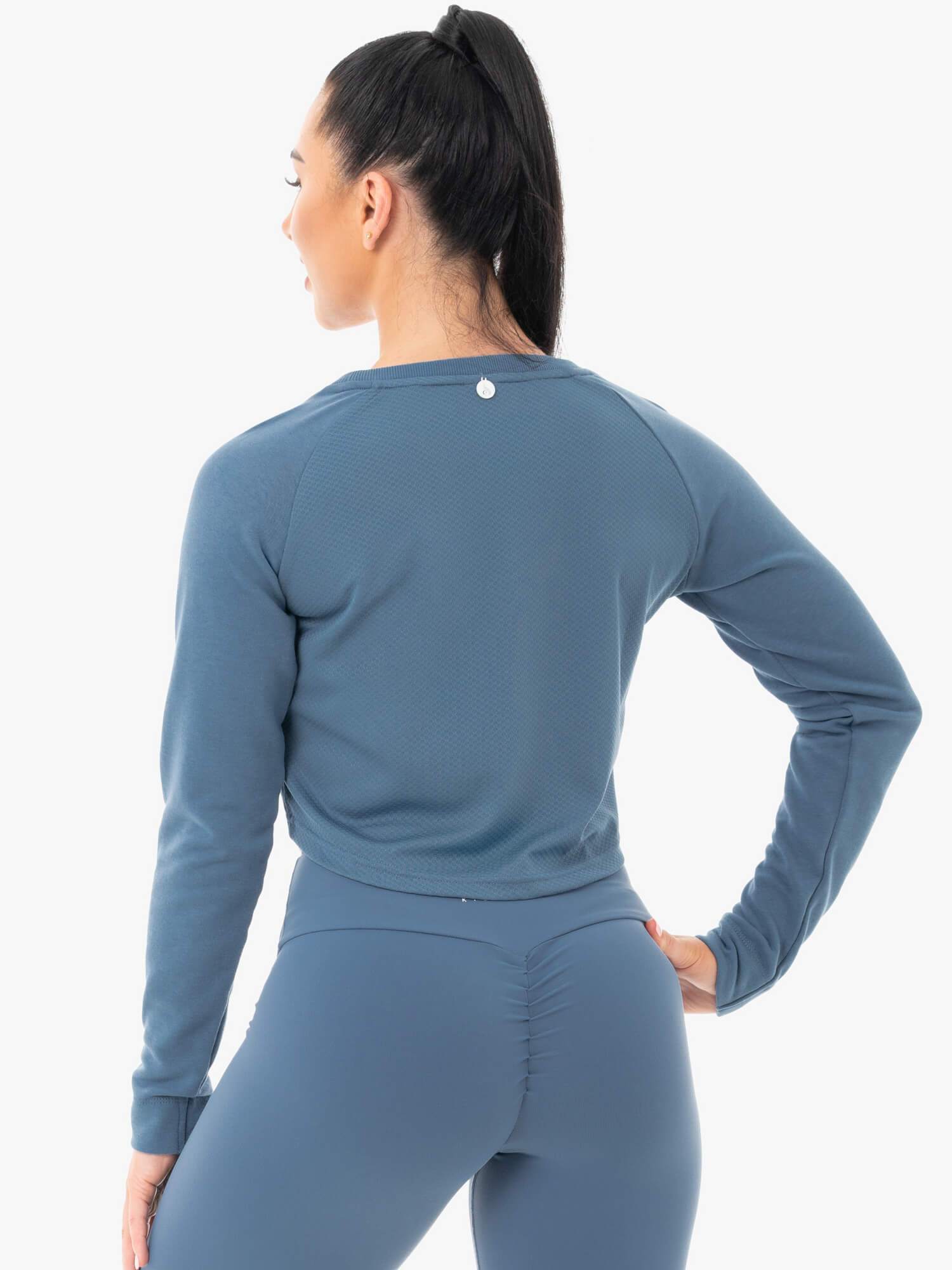 Staples Cropped Sweater - Steel Blue 2 Staples Cropped Sweater - Steel Blue