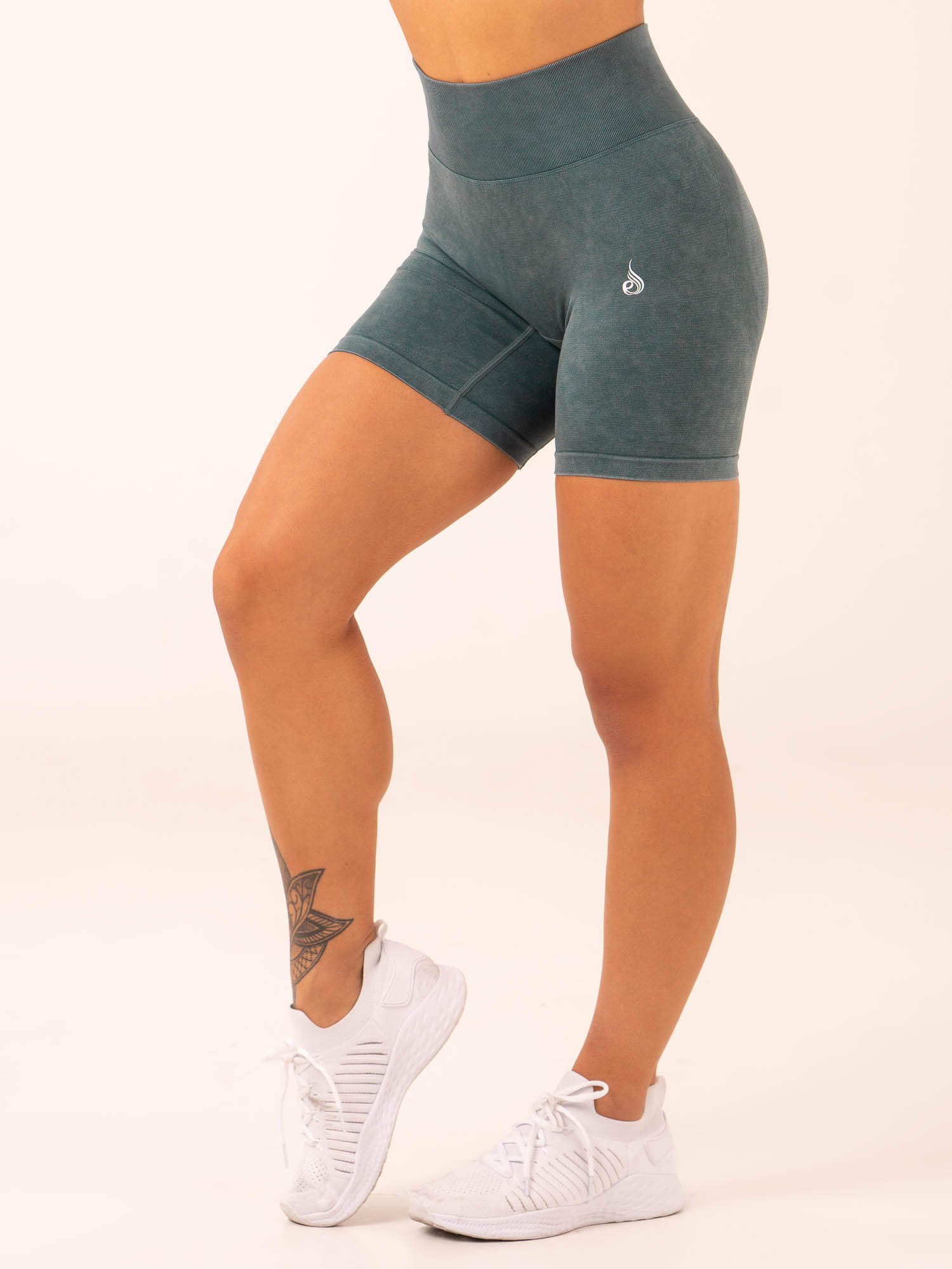 Stonewash Scrunch Seamless Shorts - Petrol Stonewash 2 Stonewash Scrunch Seamless Shorts - Petrol Stonewash
