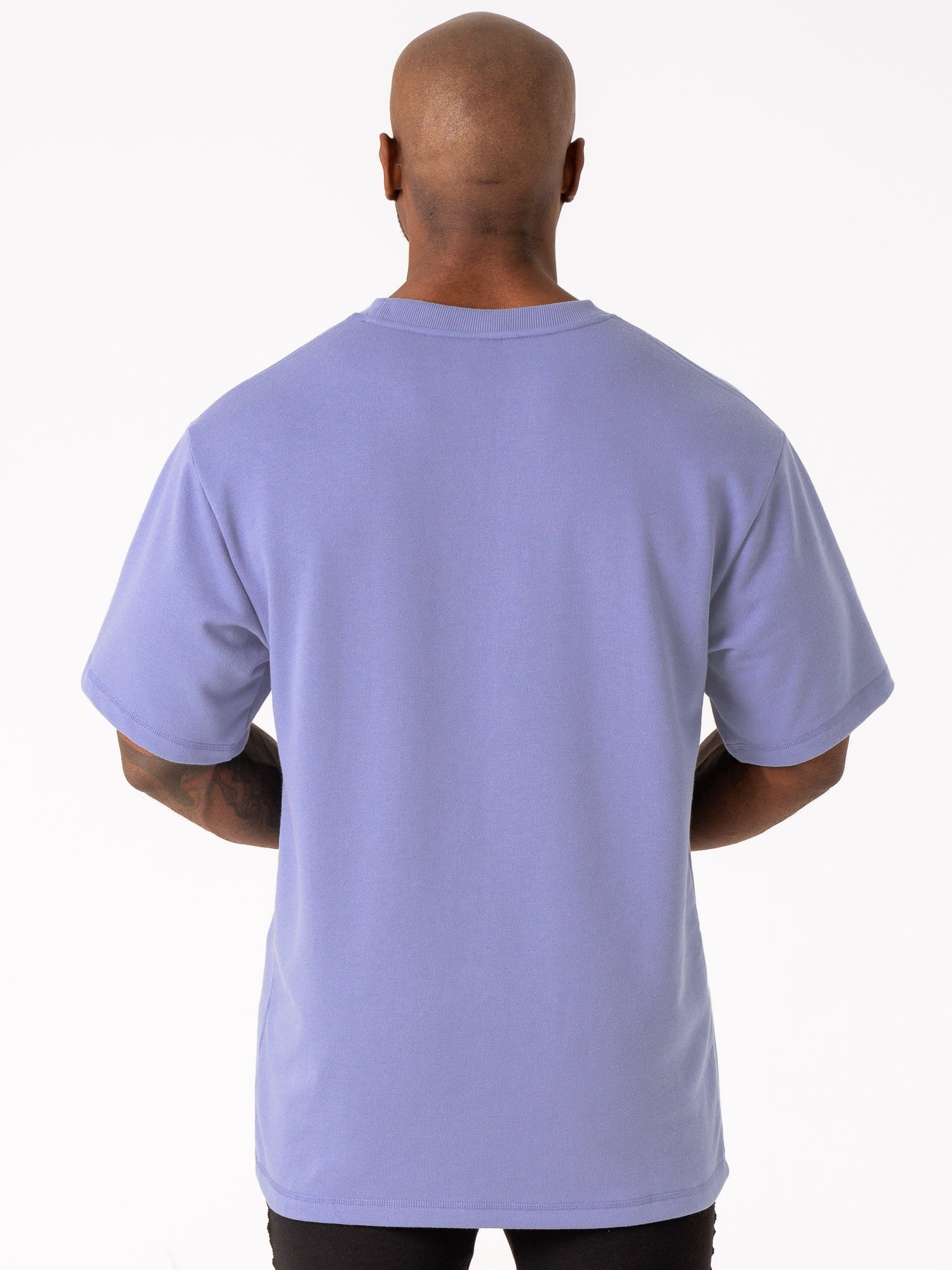 Throwback Fleece Oversized T-Shirt - Indigo Blue 2 Throwback Fleece Oversized T-Shirt - Indigo Blue