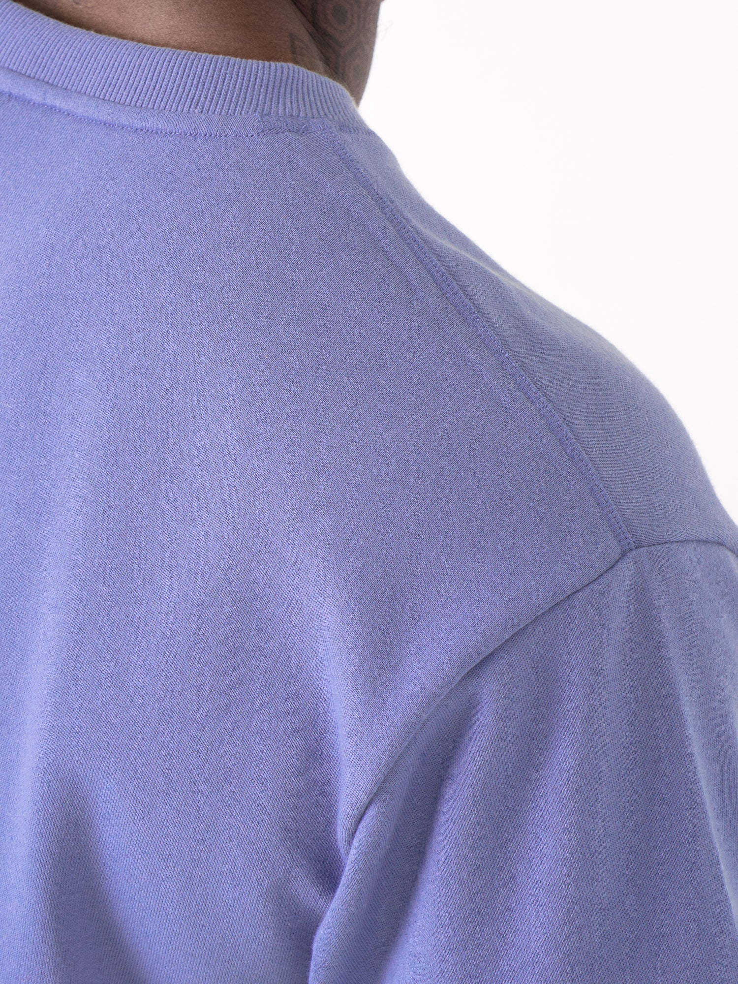 Throwback Fleece Oversized T-Shirt - Indigo Blue 3 Throwback Fleece Oversized T-Shirt - Indigo Blue
