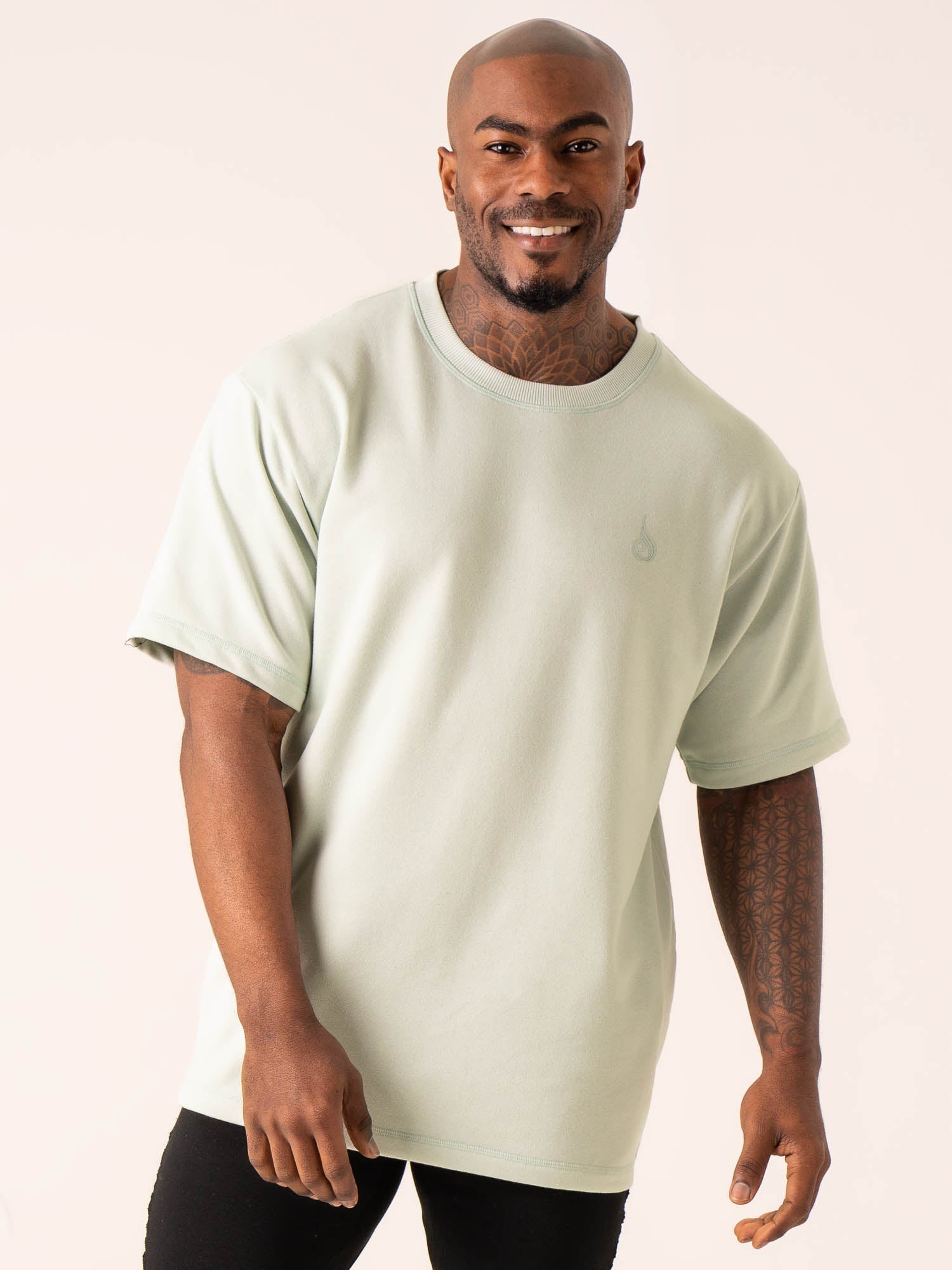 Throwback Oversized Fleece T-Shirt - Seafoam 1 Throwback Oversized Fleece T-Shirt - Seafoam