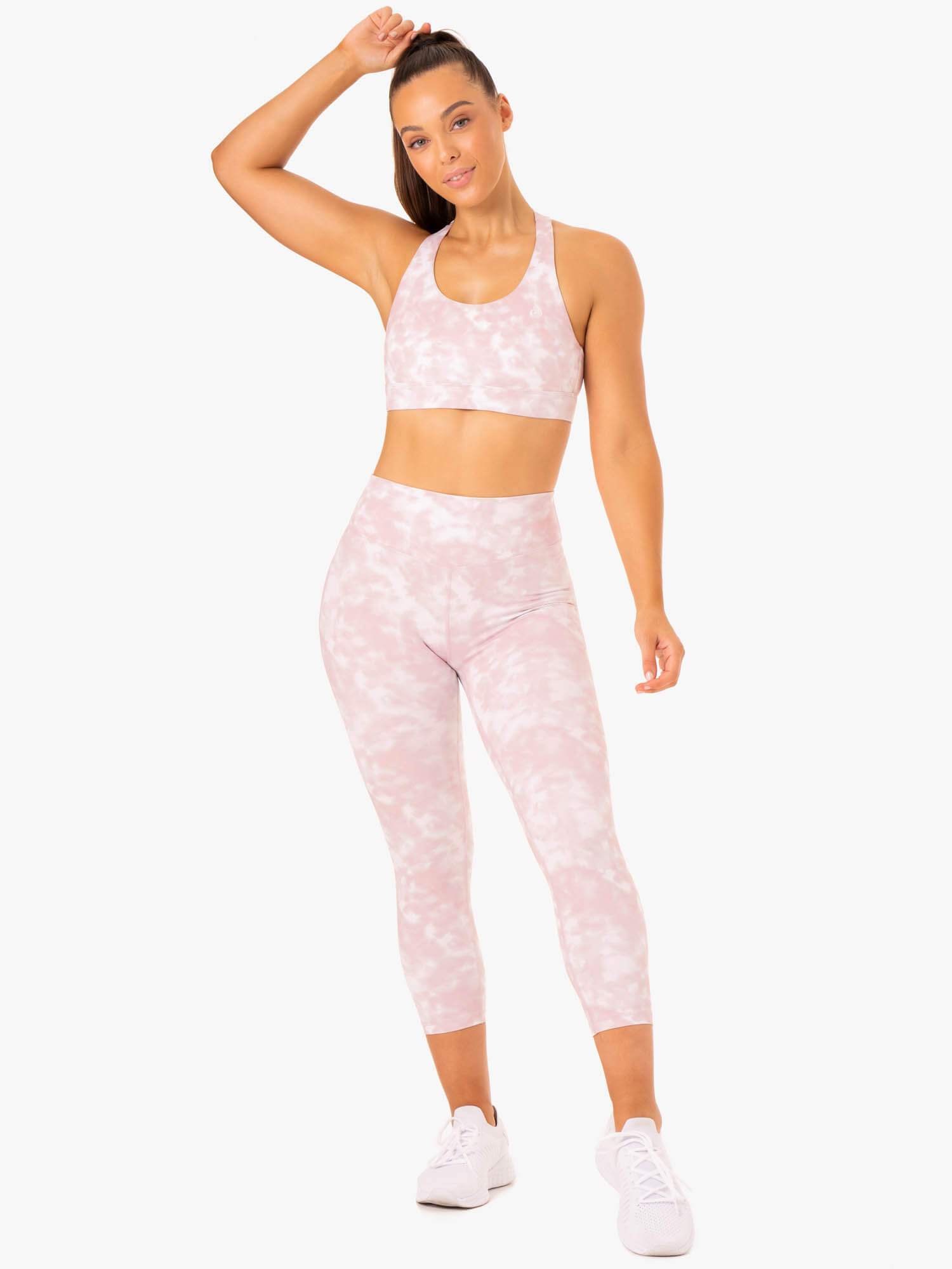 Tie Dye 7/8 Leggings - Mauve Pink Tie Dye 5 Tie Dye 7/8 Leggings - Mauve Pink Tie Dye