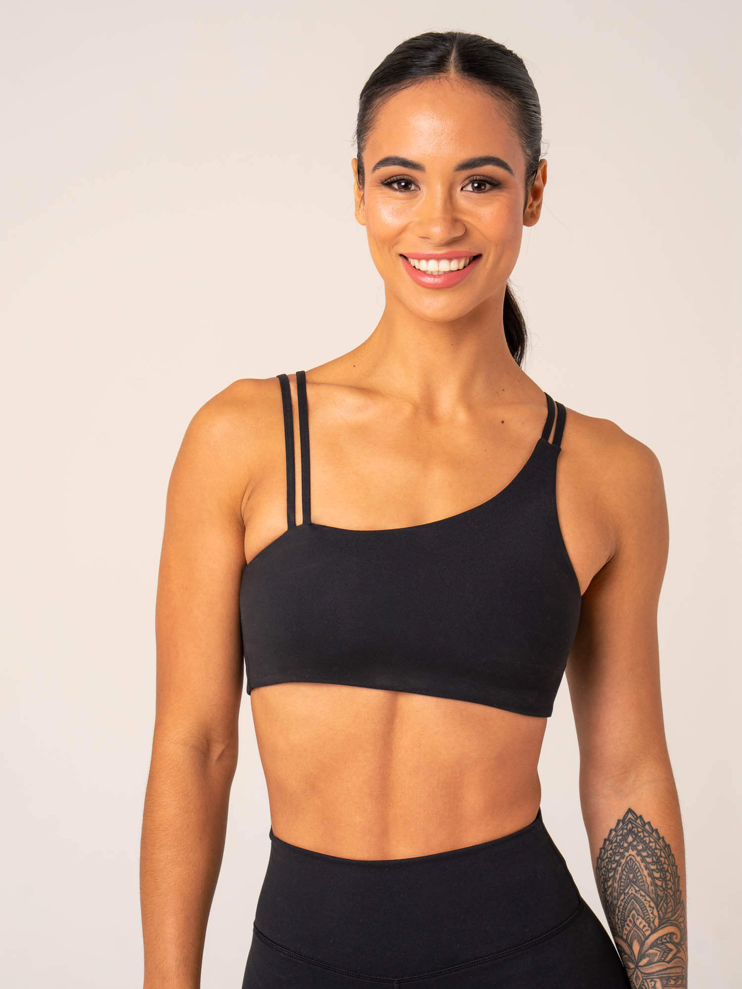 Unstoppable One Shoulder Sports Bra - Black 1 Unstoppable One Shoulder Sports Bra - Black
