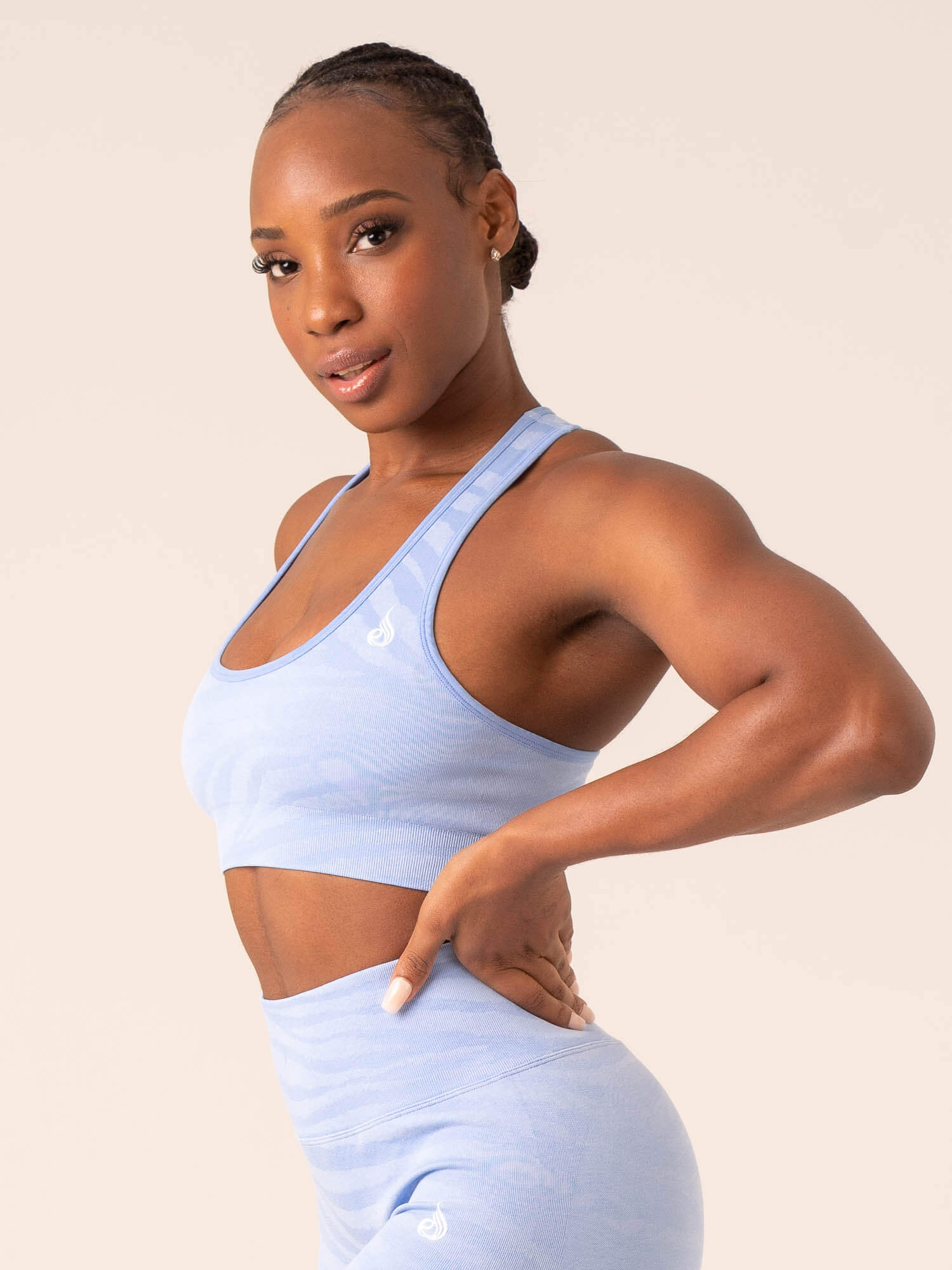 Zebra Seamless Sports Bra - Sky Blue Zebra 3 Zebra Seamless Sports Bra - Sky Blue Zebra