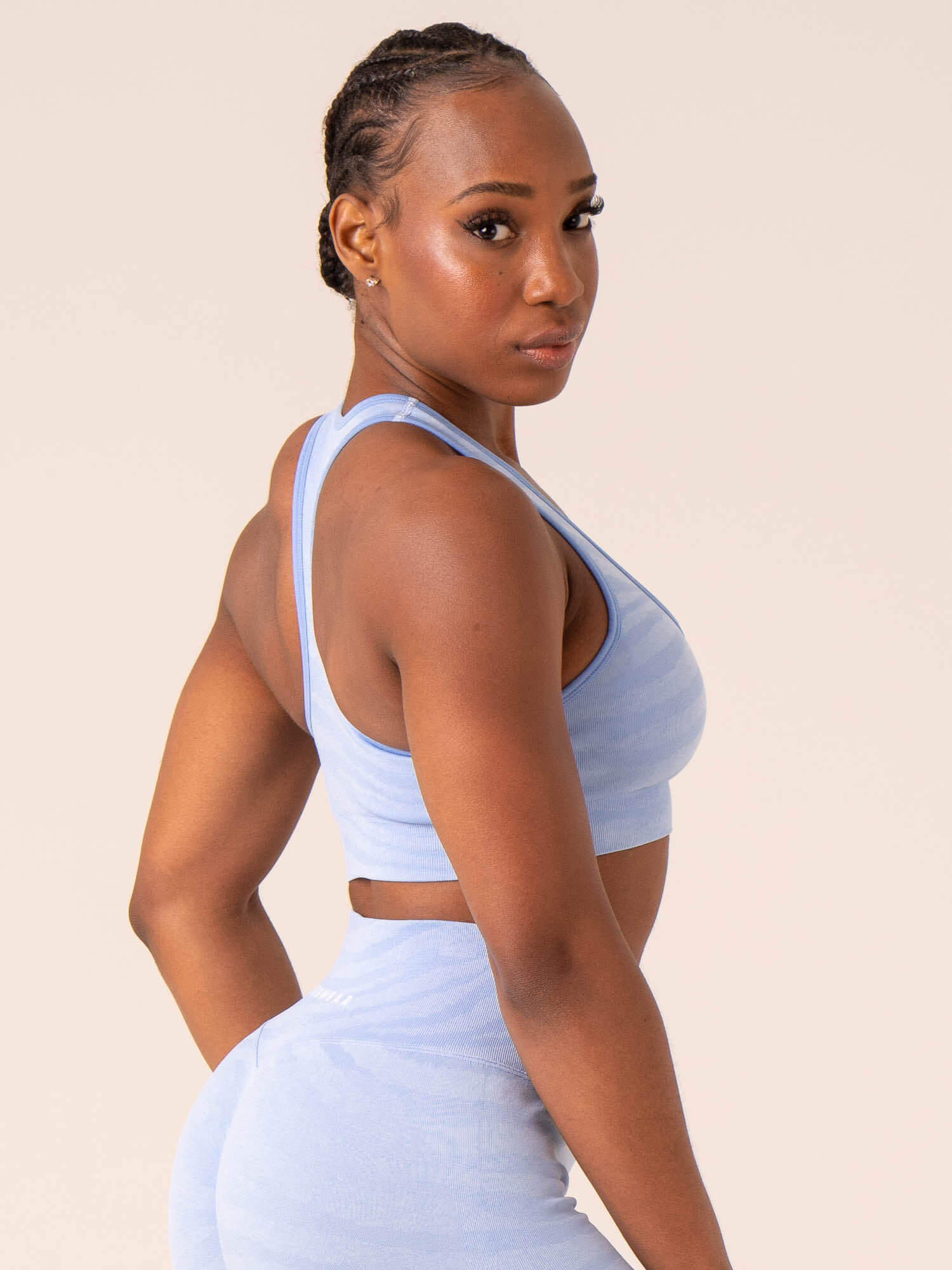 Zebra Seamless Sports Bra - Sky Blue Zebra 4 Zebra Seamless Sports Bra - Sky Blue Zebra