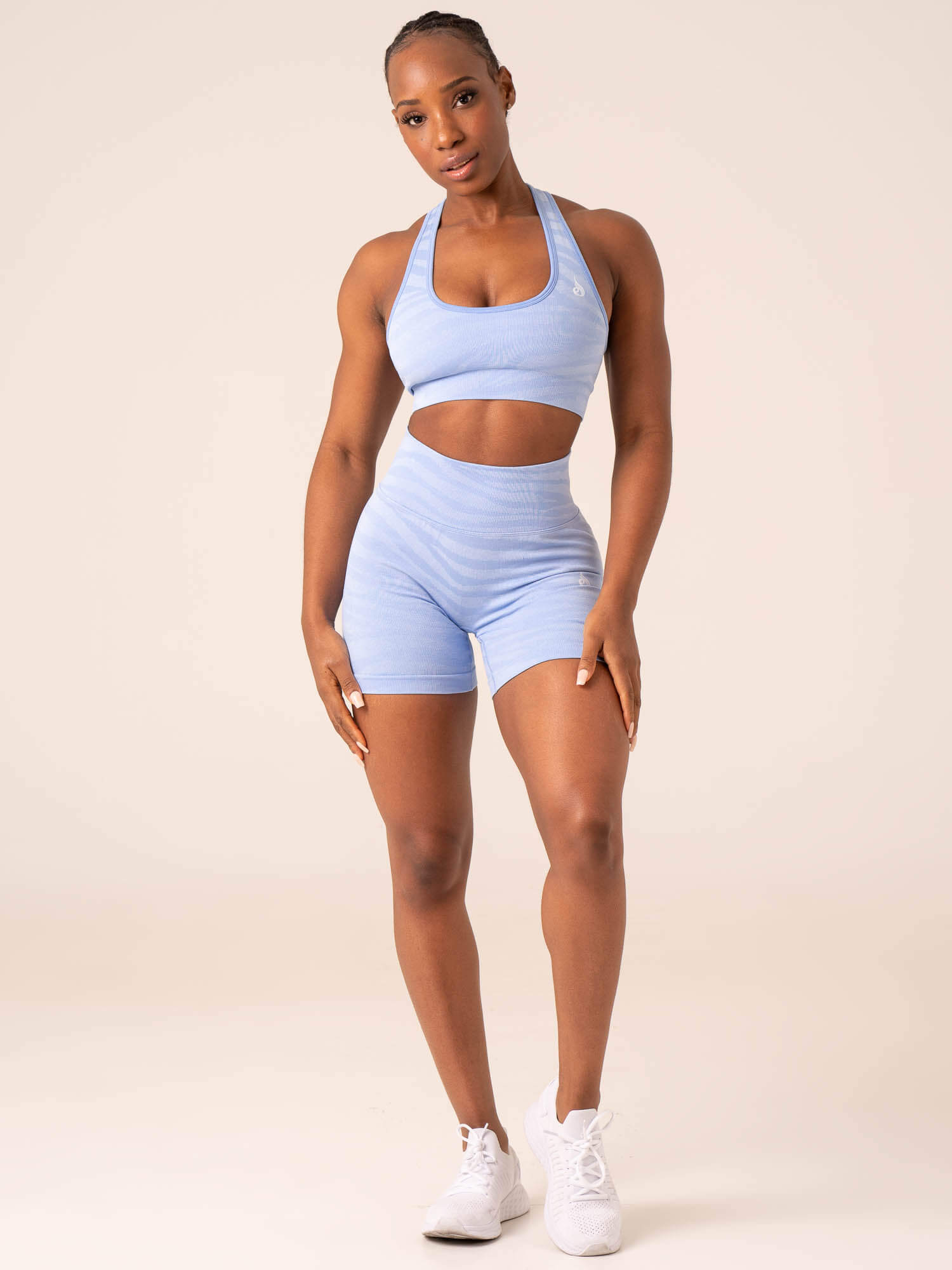 Zebra Seamless Sports Bra - Sky Blue Zebra 6 Zebra Seamless Sports Bra - Sky Blue Zebra