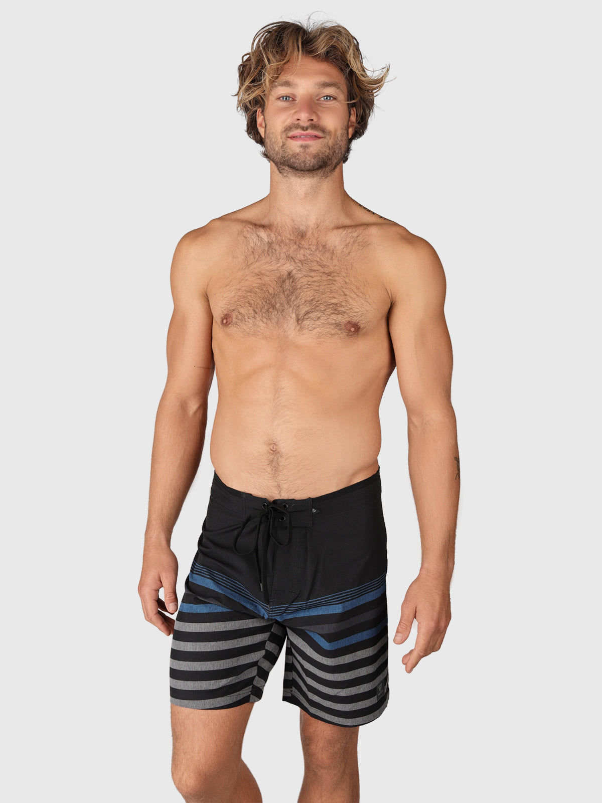 Paitor-Stripe Men Boardshorts | Black 1 Paitor-Stripe Men Boardshorts | Black