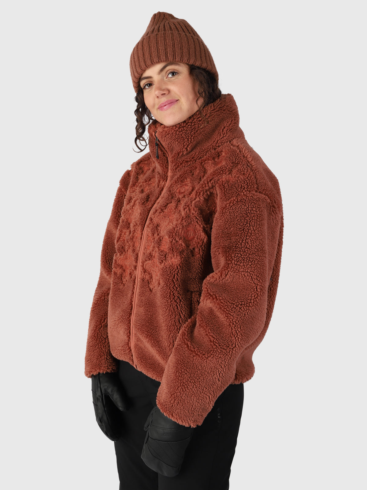 Osaka Women Teddy Fleece Jacket | Brown