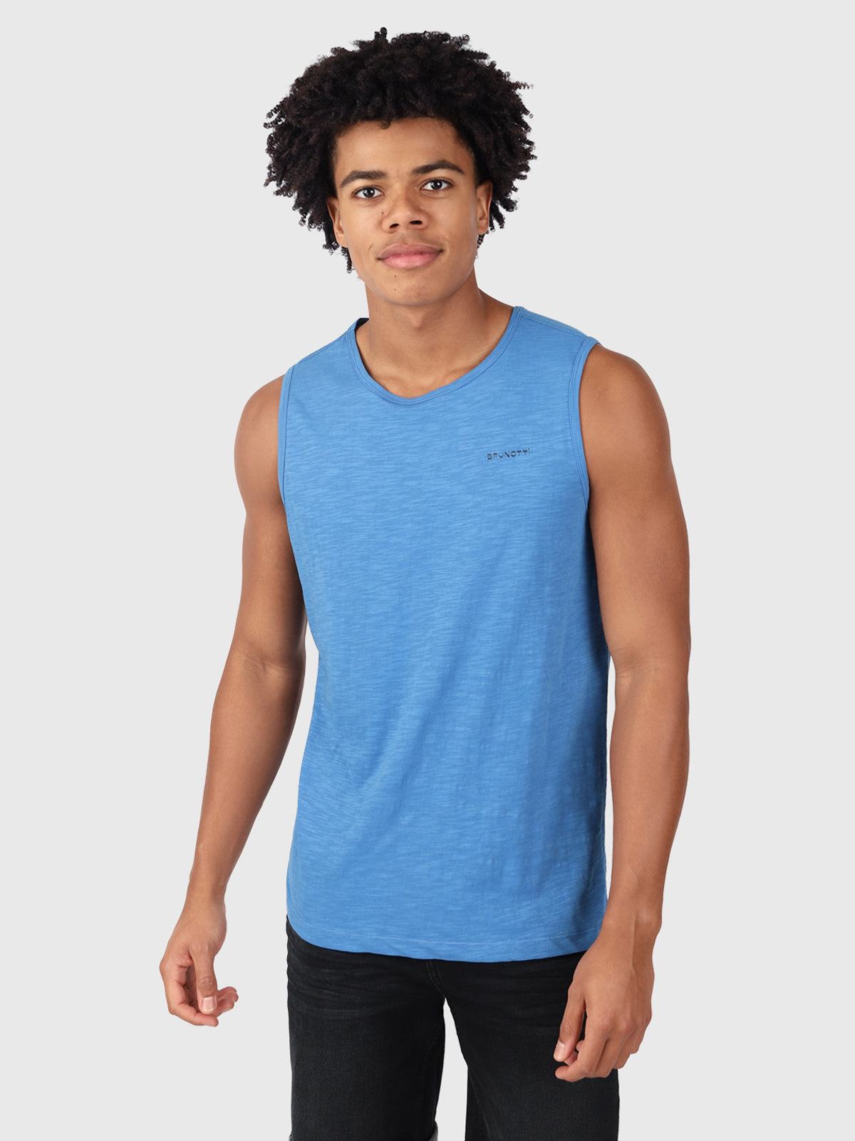 Malaku-Slub Men Singlet | Blue 1 Malaku-Slub Men Singlet | Blue