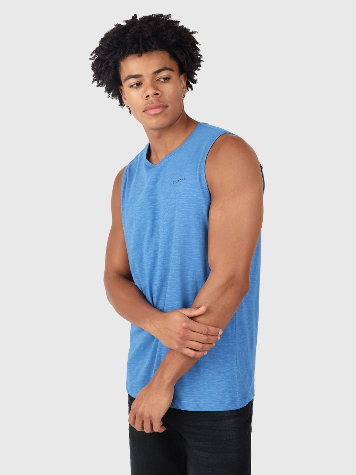 Malaku-Slub Men Singlet | Blue 3 Malaku-Slub Men Singlet | Blue