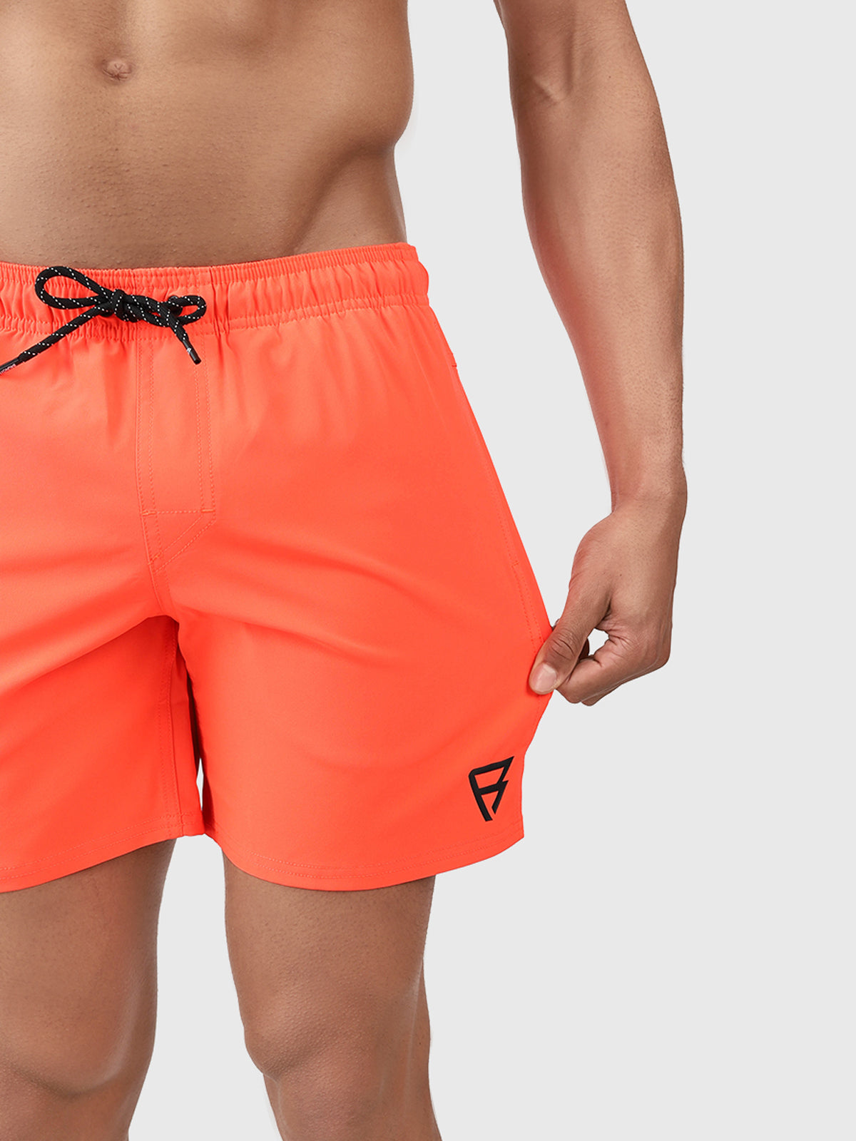 Bru-conic Men Swim Shorts | Neon Orange 2 Bru-conic Men Swim Shorts | Neon Orange