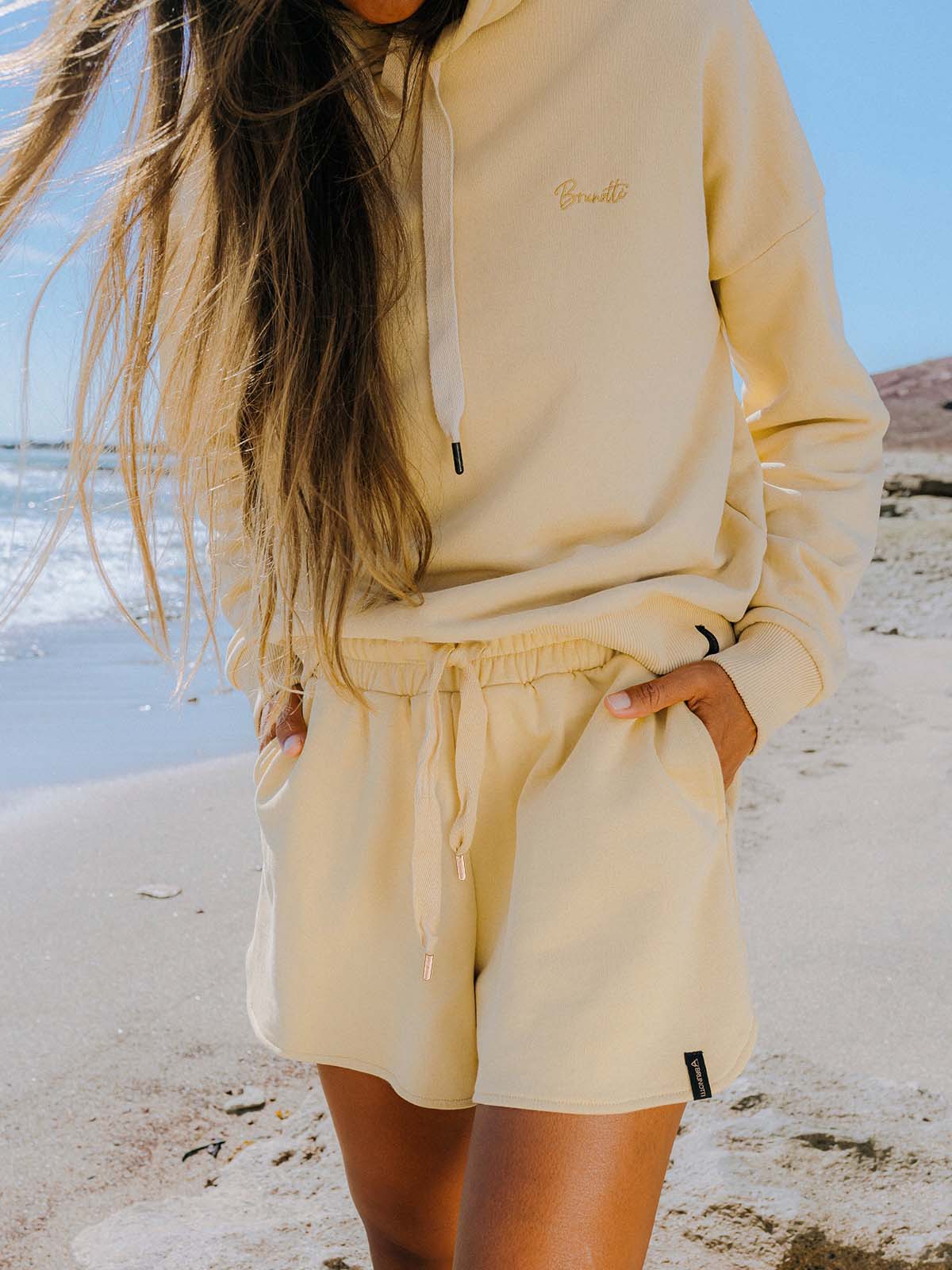 Veronica Women Sweat Shorts | Yellow 2 Veronica Women Sweat Shorts | Yellow