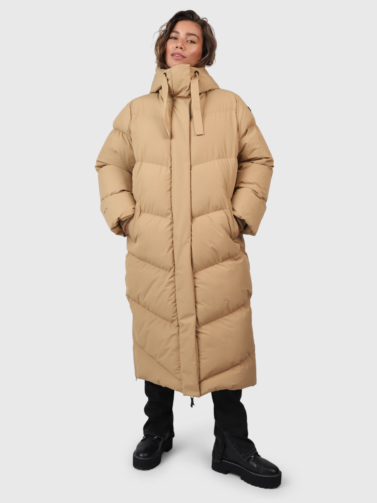 Bigsury Women Long Puffer Coat | Desert 1 Bigsury Women Long Puffer Coat | Desert