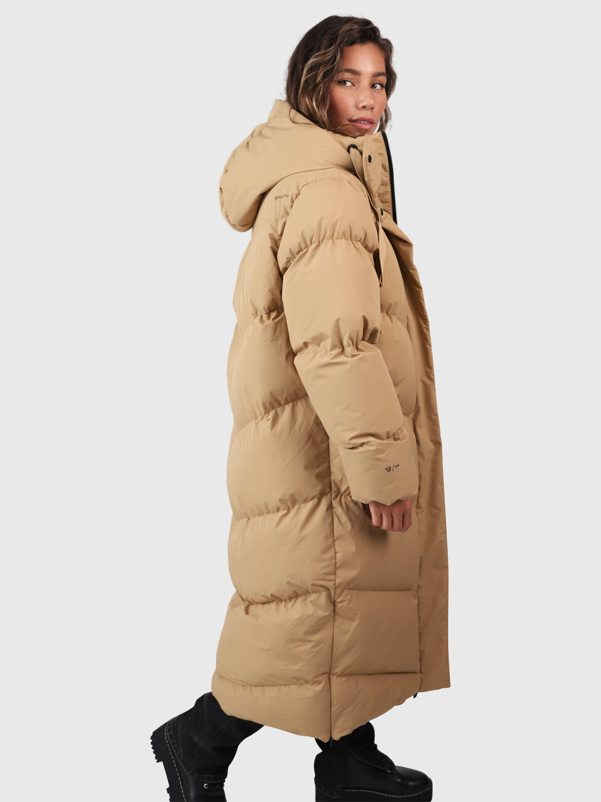 Bigsury Women Long Puffer Coat | Desert 3 Bigsury Women Long Puffer Coat | Desert