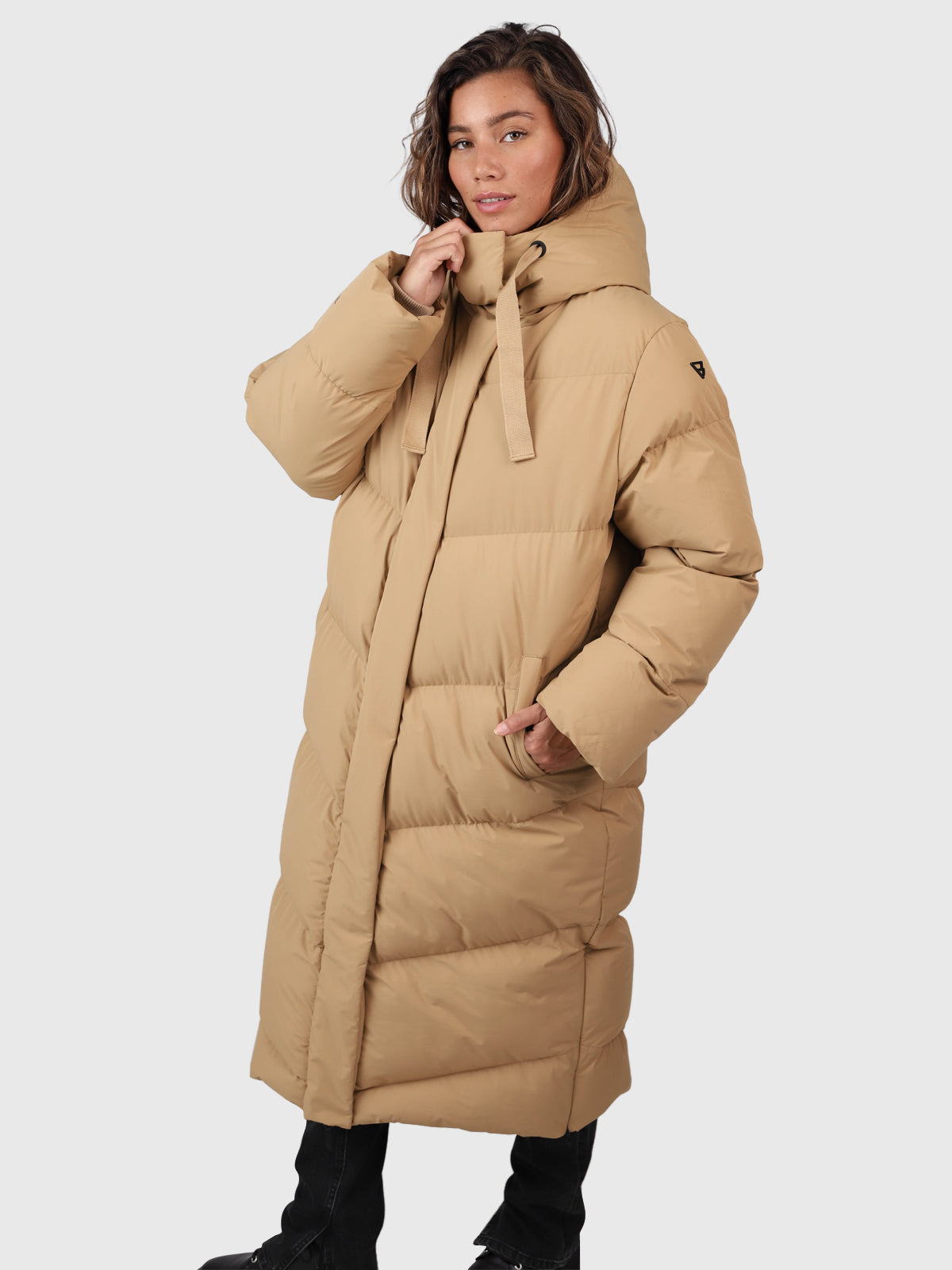 Bigsury Women Long Puffer Coat | Desert 4 Bigsury Women Long Puffer Coat | Desert