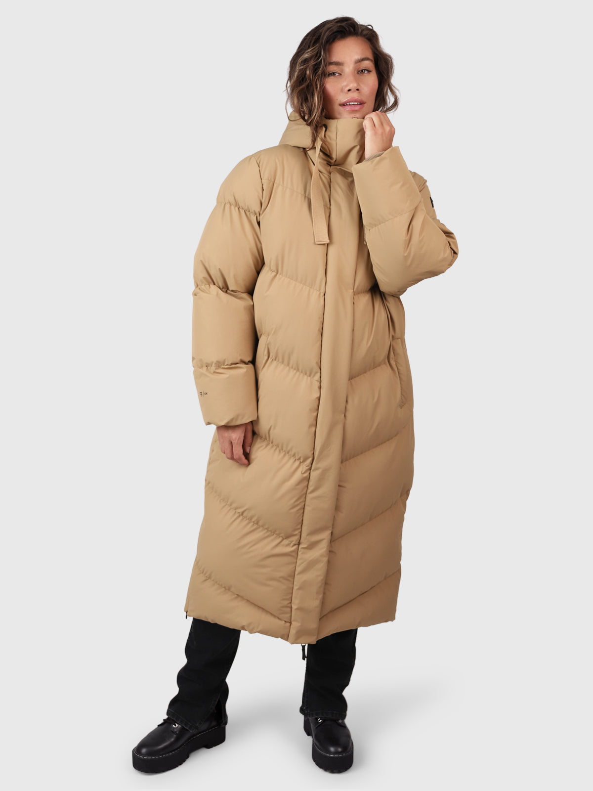 Bigsury Women Long Puffer Coat | Desert 5 Bigsury Women Long Puffer Coat | Desert