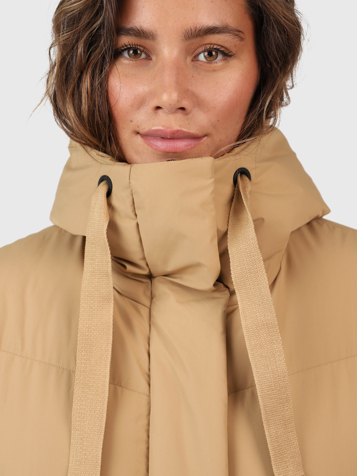 Bigsury Women Long Puffer Coat | Desert 7 Bigsury Women Long Puffer Coat | Desert