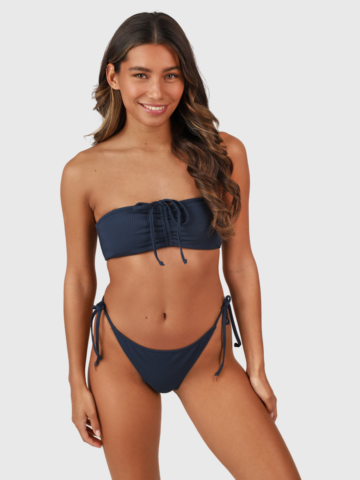 Suus-Rib Women Bikini Bandeau Top | Indigo Blue